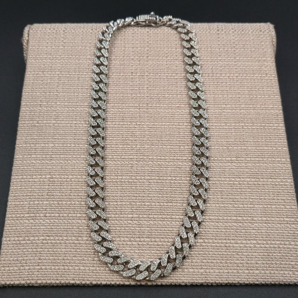 19 Inch Iced Out Miami Cuban Link Chain Necklace B1018